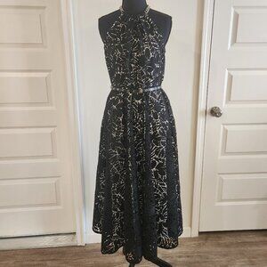 Michael Kors Black Lace Chain-Neck Midi Dress – XS